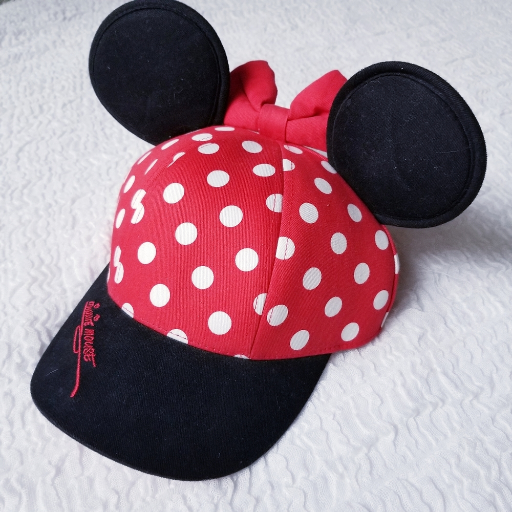 Minnie Mouse Baseball Hat with Polka Dots & Bow